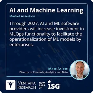 Through 2027, AI and ML software providers will increase investment in MLOps functionality to facilitate the operationalization of ML models by enterprises.