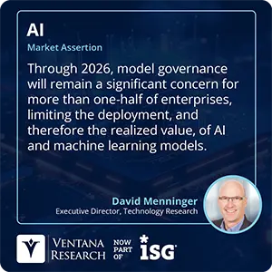 Through 2026, model governance will remain a significant concern for more than one-half of enterprises, limiting the deployment, and therefore the realized value, of AI and machine learning models. 
