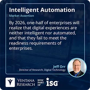 By 2026, one-half of enterprises will realize that digital experiences are neither intelligent nor automated, and that they fail to meet the readiness requirements of enterprises.