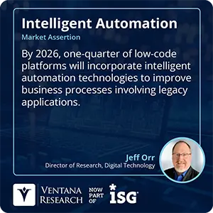 By 2026, one-quarter of low-code platforms will incorporate intelligent automation technologies to improve business processes involving legacy applications.