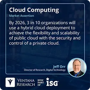 By 2026, 3 in 10 organizations will use a hybrid cloud deployment to achieve the flexibility and scalability of public cloud with the security and control of a private cloud.