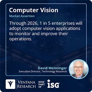 Through 2026, 1 in 5 enterprises will adopt computer vision applications to monitor and improve their operations.