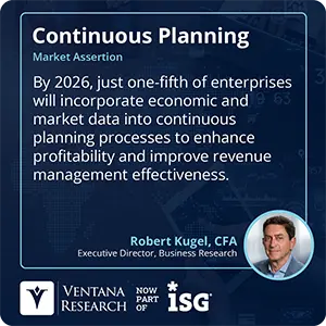 By 2026, just one-fifth of enterprises will incorporate economic and market data into continuous planning processes to enhance profitability and improve revenue management effectiveness.