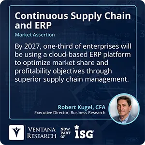 By 2027, one-third of enterprises will be using a cloud-based ERP platform to optimize market share and profitability objectives through superior supply chain management.