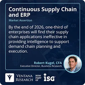 By the end of 2026, one-third of enterprises will find their supply chain applications ineffective in providing intelligence to support demand chain planning and execution.
