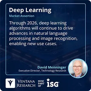 Through 2026, deep learning algorithms will continue to drive advances in natural language processing and image recognition, enabling new use cases.