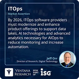 By 2026, ITOps software providers must modernize and enhance product offerings to support data lakes, AI technologies and advanced analytics necessary for AIOps to reduce monitoring and increase automation.