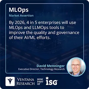 By 2026, 4 in 5 enterprises will use MLOps and LLMOps tools to improve the quality and governance of their AI/ML efforts. 