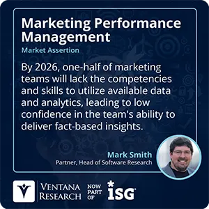 By 2026, one-half of marketing teams will lack the competencies and skills to utilize available data and analytics, leading to low confidence in the team's ability to deliver fact-based insights. 