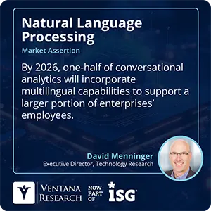 By 2026, one-half of conversational analytics will incorporate multilingual capabilities to support a larger portion of enterprises’ employees. 