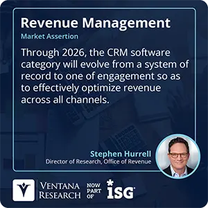 Through 2026, the CRM software category will evolve from a system of record to one of engagement so as to effectively optimize revenue across all channels. 
