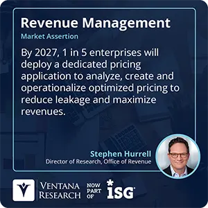 By 2027, 1 in 5 enterprises will deploy a dedicated pricing application to analyze, create and operationalize optimized pricing to reduce leakage and maximize revenues.